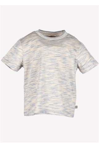 Erkek Çocuk Çizgili Organik Yazlık T-Shirt Mavi