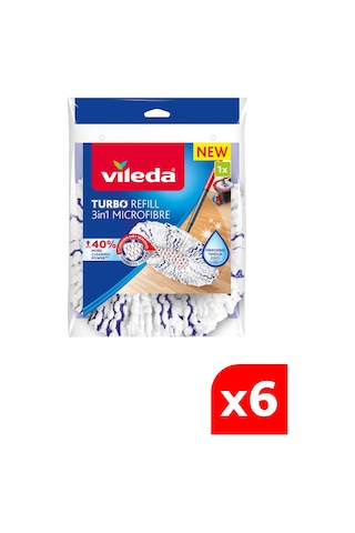 Vileda Turbo 3in1 Extra Pedli Mikrofiber Yedek Paspas 6 Paket