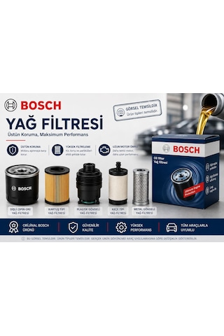Bosch Audi A3 8p 1.6 Mpı 102 Hp 2003-2012 Uyumlu Yağ Filtresi