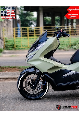 Motosiklet Ve Otomobil Araç Şerit Beyaz Lastik Yazısı 2.5 Cm Made In Usa Bombtire  Ürün