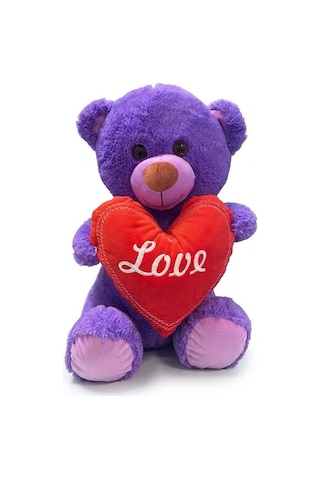 Pufu Toys Pelüş Kalpli Ayıcık 45 Mor 04031