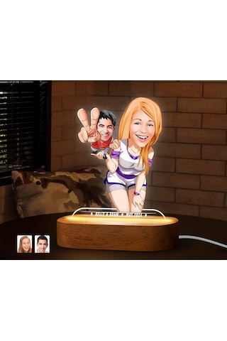 Bk Gift Kişiye Özel Sevgili Karikatürlü Dekoratif 3d Biblo Led Işıklı Gece Lambası-18, Düğün Hediyesi, Yıl Dönümü Hediyesi Kobitmeyen138293 Bk Gift