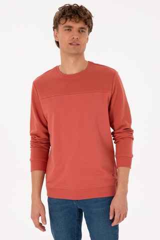 U.S. Polo Assn. Erkek Regular Fit Bisiklet Yaka Gül Kurusu İnce Sweatshirt 50315455-VR026
