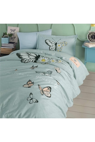 Clasy Ranforce Nevresim Takımı Tek Kişilik Daisy Love V1 Mint
