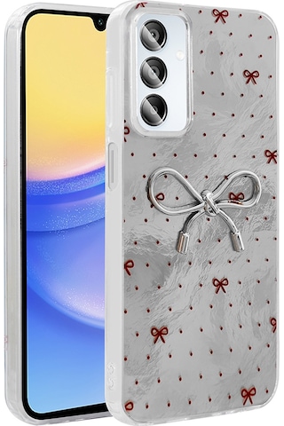Galaxy A15 Uyumlu Kılıf Kamera Korumalı Figürlü Zore Ponti Silikon Kapak - Açık Mavi Açik Mavi