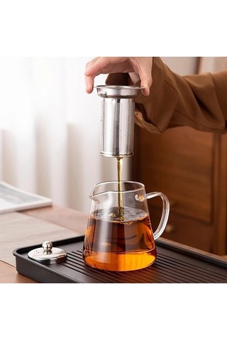 Fastbuy Turcoshop11 Mavi Cam Demlik Ve Fincan Seti, Isıya Dayanıklı Çay Yapım Kiti