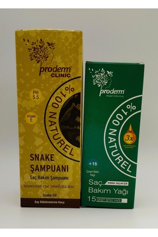 Proderm Snake Şampuanı 500 ML + Normal Saçlar İçin Saç Bakım Yağı 150 ML
