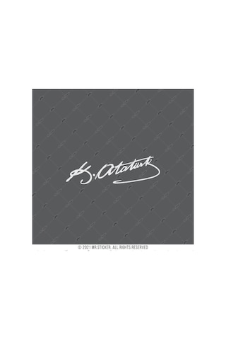 Bay Etiket Rfhlm71 Reflektif Mustafa Kemal Ataturk Imzasi Sticker (193874038)