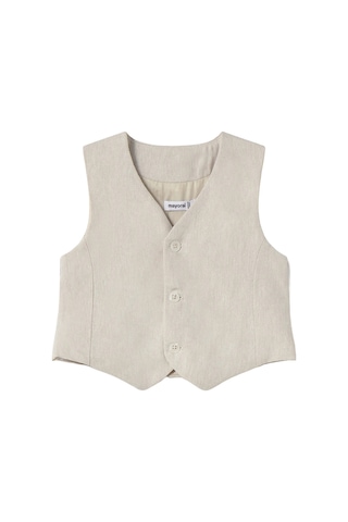 Mayoral Erkek Bebek Keten Yelek 1303 White
