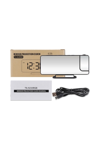 Suofeng "180 Dönebilir Projektörlü Led Alarm Saati - Aydınlatma Ayarlı, Çift Alarm, Termometre Ve Ayna Özellikli"