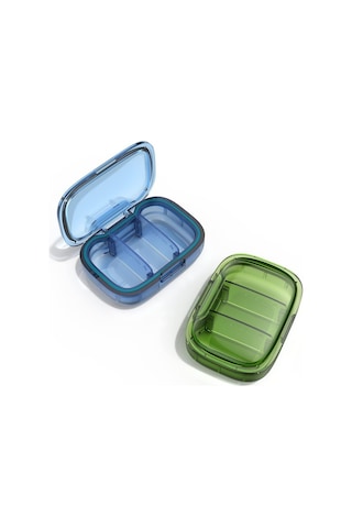 Likeable 2'li Paket 3 Bölmeli Küçük Hap Kutusu, Cep Cüzdanı Için Seyahat Hap Organizatörü-54