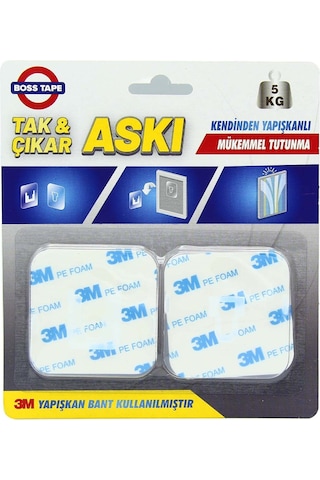 3M Yapıştırıcılı Tak Çıkar Yapılabilen Geçmeli Askı Beyaz