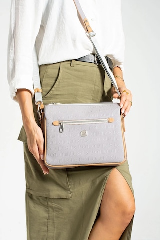 Just Polo Günlük Kombinlere Uygun Kadın Orijinal Baskılı Omuz Çantası Shopper Gri 76017407