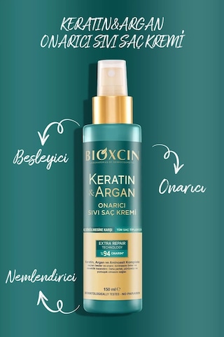 Keratin & Argan Onarıcı Şampuan 300ml + Keratin Argan Saç Bakım Yağı + Saç Kremi+onarıcı Sıvıyağ