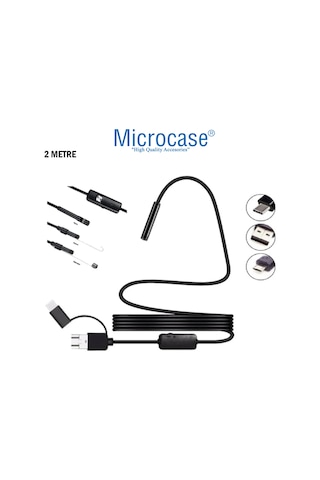 3'ü 1 Arada Su Geçirmez 2 Metre Borescope Yılan Kamera Al3898
