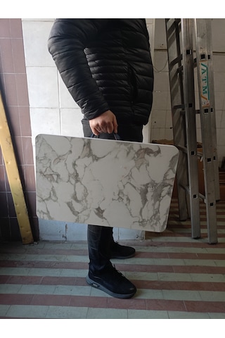 Portatif, Çok Amaçlı, Taşınabilir Kamp, Piknik, Seyehat Masası Beyaz