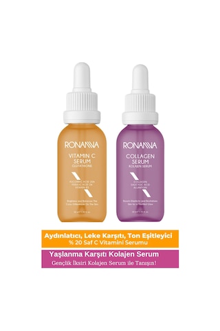 Ronanna Aydınlatıcı Vitamin C Serum İle Collagen Serum Genç Ve Işıltılı Bir Cilt