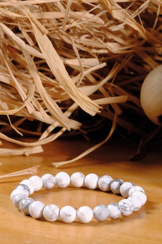 Ssilhoutte Doğaltaş Sertifikalı Havlit Taşı Diş Sağlığı Ve Stres Bilekliği Hediye Bileklik Doğaltaş Bileklik Beyaz