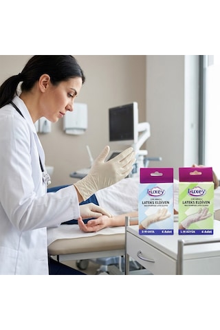 Luxev Lateks Muayene Eldiveni - S-m Ve M-l Beden, 6 Adet- 24'li Paket Diğer