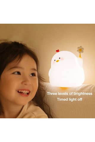 Wezone Yatak Odası Yumuşak Işık Bebek Besleme Göz Koruyucu Şarj Edilebilir Gece Lambası - Tek Dokunuşta Açılır, Üç Seviye Işık, Gecikmeli Kapatma, 1200mah Pil Beyaz