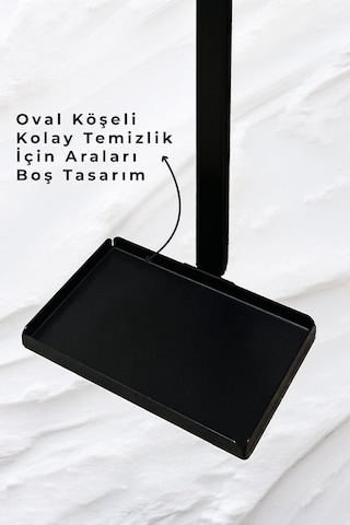 3'ü 1 Arada Banyo Seti Tuvalet Kağıtlık, Çöp Kovası Ve Tuvalet Fırça Takımı Gold Siyah