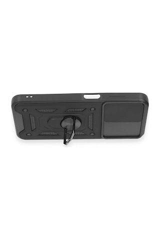 Uray Store Samsung Galaxy Uyumlu  M14 5g Kılıf Pars Lens Yüzüklü Silikon - Siyah