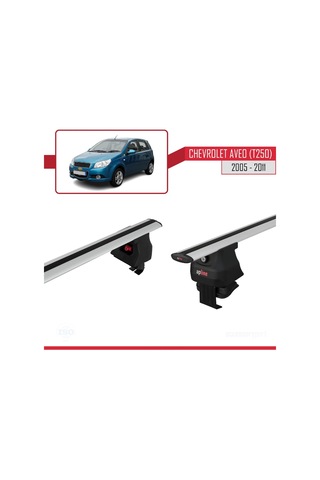 Chevrolet Aveo T250 Hatchback 2005-2011 Arası İle Uyumlu Ace-4 Ara Atkı Tavan Barı Gri