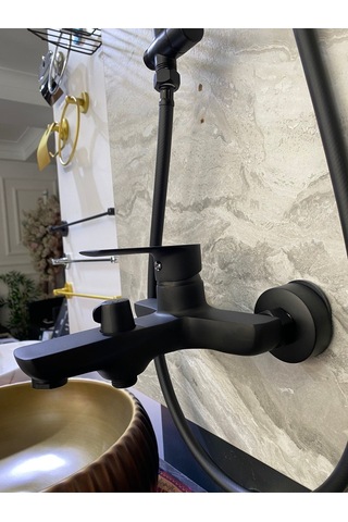 İsaoğlu Yapı Mat Siyah Ginza Banyo Bataryası Siyah