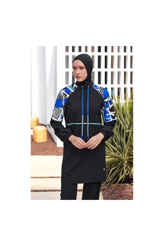 Spor Likra Tam Kapalı Tesettür Mayo 1225 Siyah11 Siyah11