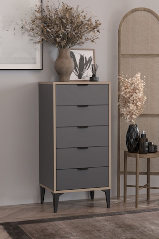 Sarmobi Arden 5 Çekmeceli Şifonyer , Çamaşırlık Siyah