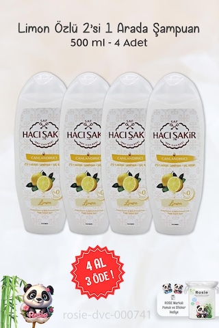 4 Al 3 Öde Hacı Şakir Limon 2si 1 Arada Şampuan Canlandırıcı 500 Ml Ve Rosıe