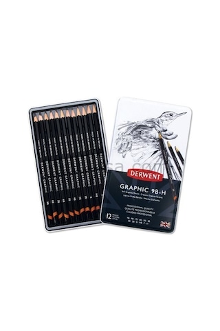Derwent Graphic Dereceli Kalem Seti Soft Sketching Teneke Kutu 12