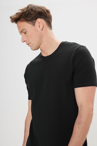 Ac&Co / Altınyıldız Classics Erkek Sıyah Slim Fit Bisiklet Yaka Kısa Kollu Yumuşak Tuşeli Basic Tişört SIYAH