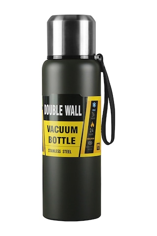 Xiyyadms 500ml Yeşil Çift Katlı Paslanmaz Çelik Geniş Açık Termos, Spor Ve Outdoor Kullanıma Uygun Isı Saklama Flaske