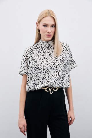Sateen Yarasa Kol Desenli Bluz - Siyah-135740 Siyah