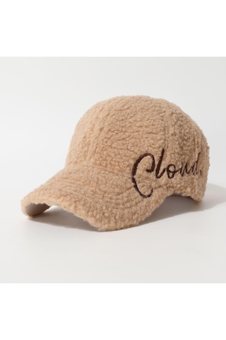 Valkyrie Peluş Şapka Kadın Erkek Unisex Kışlık Şapka Cloud Nakışlı Ayarlanabilir Bej Teddy Şapka Kahve Kahverengi