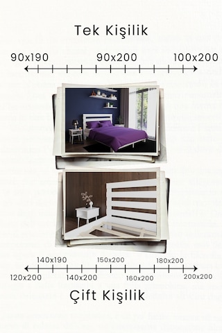 Renazzo Urban Masif Ahşap Karyola Ve 2 Adet Komodin Beyaz 150x200 Beyaz - 150 X 200