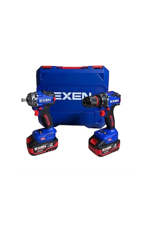 Exen EN214 21V 4AH EX018026 Kömürsüz Şarjlı Makina 2'li Set