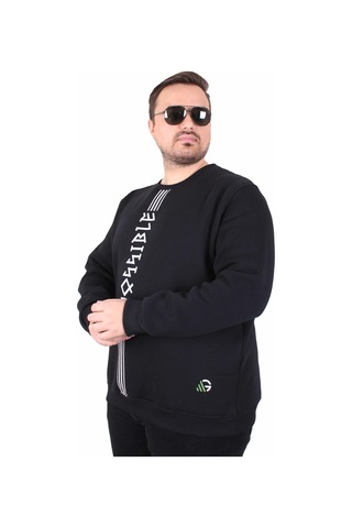 Moc Grande Mocgrande Büyük Beden Bisiklet Yaka 3ip Sweat Possible 25719 Sıyah Siyah