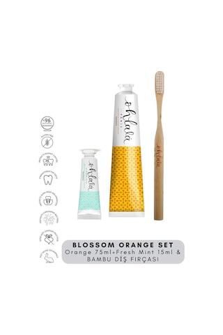 Ohlala Orange Mint Diş Macunu 75 ML + Fresh Mint Diş Macunu 15 ML + Bambu Diş Fırçası