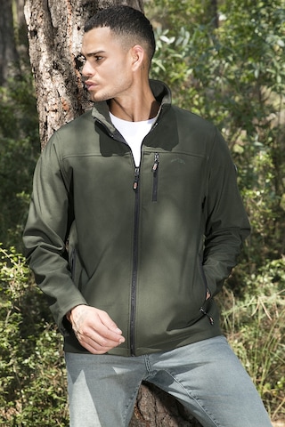 Buratti Su Itici Slim Fit Dik Yaka Softshell Ince Erkek Mont 649003 Haki