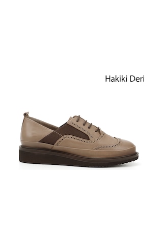 Gönderi(R) Gönderi R Kadın Vizon Antik Bağcıklı Dolgu Taban Hakiki Deri Ayakkabı Gdza13424084 Vizon