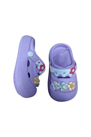 Calx Kız Çocuk Çiçek Figürlü Kaydırmaz Taban Terlik Sandalet Bnt8160 Mor
