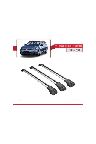 Volkswagen Golf 7 Varıant 2013-2019 Arası İle Uyumlu Ace-1 Ara Atkı Tavan Barı Gri 3 Adet Bar