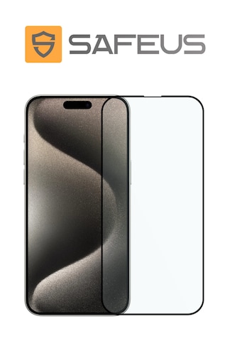 Safeus Tam Kaplayan Parmak İzi Bırakmayan Safir Ekran Koruyucu Cam Apple iPhone 15 Pro Uyumlu İle
