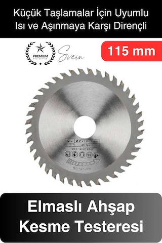 Premium 115 Mm Ahşap Sunta Kesme Elmaslı Ağaç Tahta Daire Testeresi Küçük Taşlama Uyumlu Disk