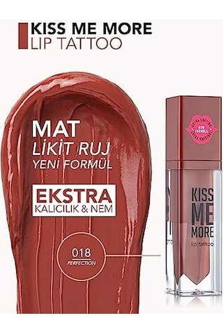 Kiss Me More Yüksek Pigmentli & Mat Bitişli Nemlendirici Likit Ruj 0