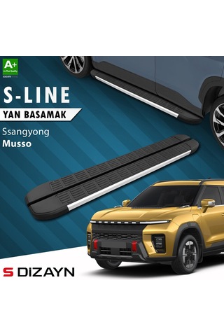 S-dizayn Ssangyong Musso Elektrikli S-line Aluminyum Yan Basamak 223 Cm 2025 Üzeri A+ Kalite