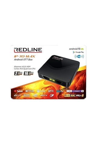 Redline IP-70 Max Android 10 Tv Box 2 GB / 16 Gb Uydu Alıcısı