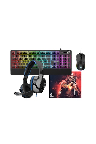Rampage Km-9858 Jazzy V2 Klv Sn-r9 Kulkalık 30350 Mousepad Bygamex 4 İn 1 Oyuncu Seti Optik